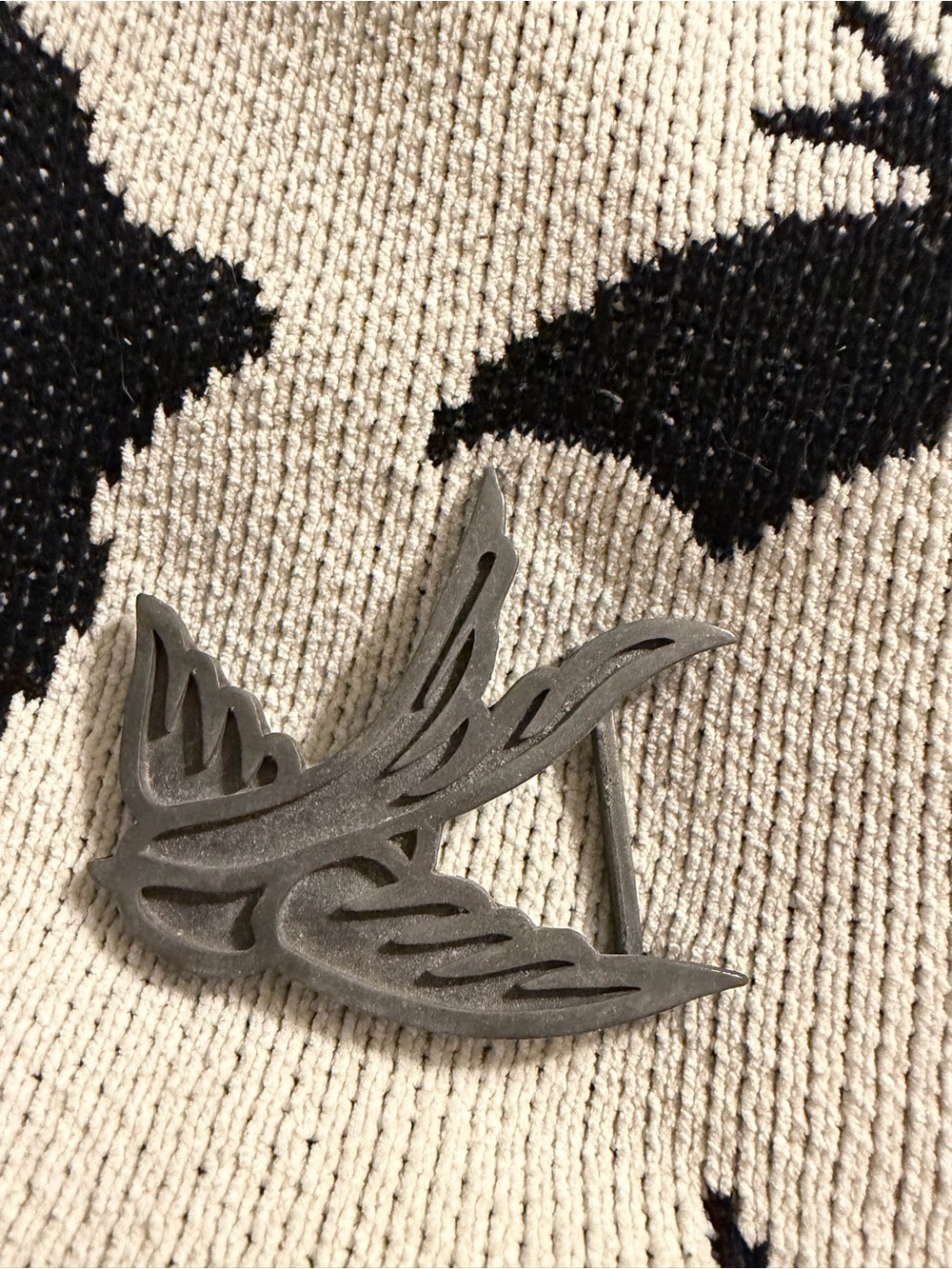 Matte Silver swallow belt buckle